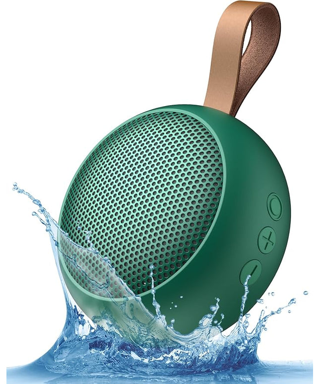 IPX7 Waterproof Shower Portable Bluetooth Speaker, Small Speaker Wireless Bluetooth with Loud Sound, Support TF Care/Built-in Mic- for Carabiner, Beach, Camping, Hiking, Pool, Great Gift (Green)