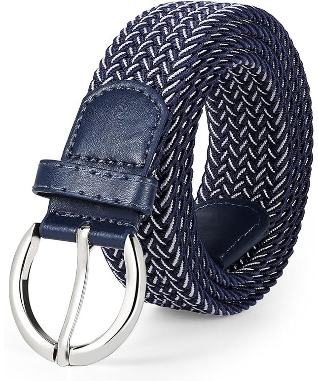JASGOOD Women Men Braided Woven Elastic Stretch Belt Golf Canvas Casual Belt for Jeans Pants