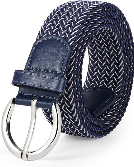 JASGOOD Women Men Braided Woven Elastic Stretch Belt Golf Canvas Casual Belt for Jeans Pants