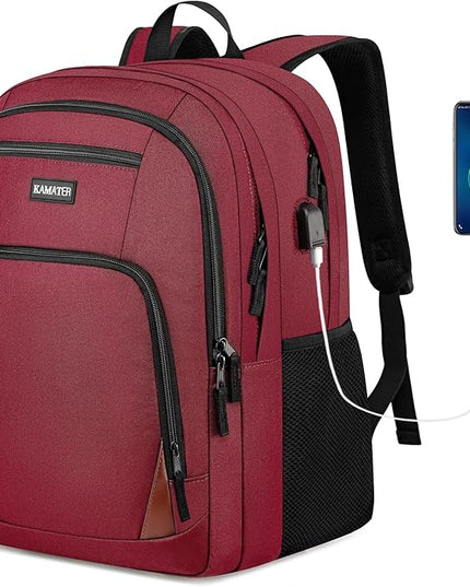 Red Backpack for School, School BackPack for Teens, Boys and Girls, with 15.6 inch Laptop Bookbag for College High School, Large Computer Back Pack with Compartments for Men & Women
