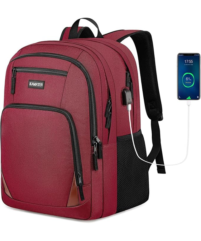 Red Backpack for School, School BackPack for Teens, Boys and Girls, with 15.6 inch Laptop Bookbag for College High School, Large Computer Back Pack with Compartments for Men & Women