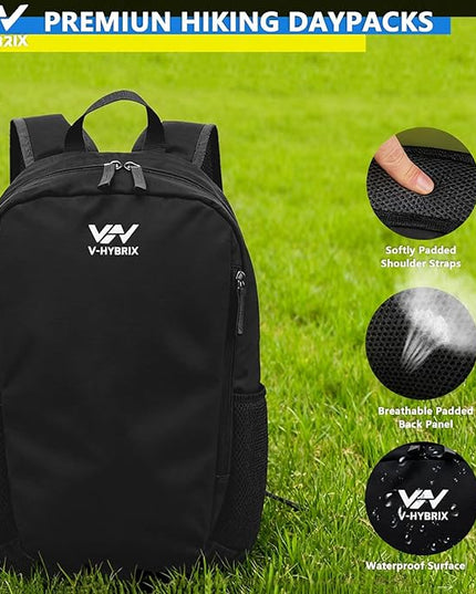 30L Commuter Backpack, Lightweight Laptop Camping Casual Daypacks, Waterproof Gym Travel School Bag Basic Backpack for Men Women-Black