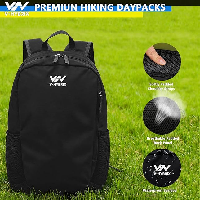 30L Commuter Backpack, Lightweight Laptop Camping Casual Daypacks, Waterproof Gym Travel School Bag Basic Backpack for Men Women-Black