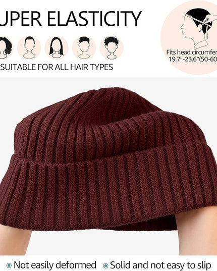 HiRui Knit Beanie for Men Women Kids, Winter Hats Warm Classic Daily Skull Caps