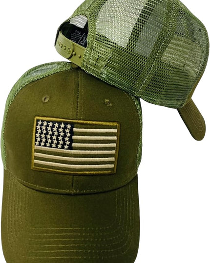 Roytrense Embroidered American Flag Unisex Baseball Cap (100% Cotton)