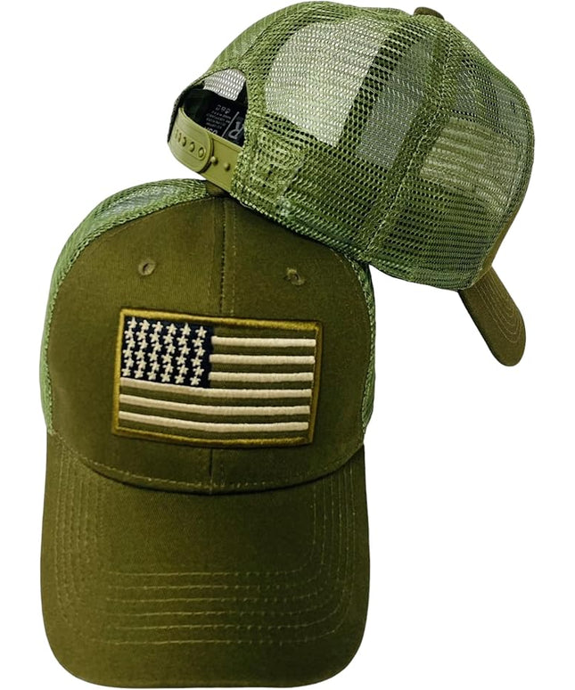 Roytrense Embroidered American Flag Unisex Baseball Cap (100% Cotton)