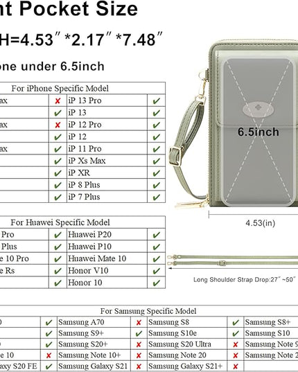 KUKOO Small Crossbody Bag Cell Phone Purse Wallet with Credit Card Slots for Women