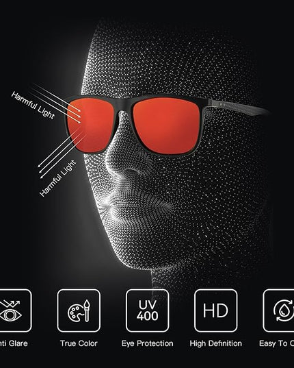 ZENOTTIC Square Polarized Sunglasses for Men Ultralight Carbon Fiber Sun Glasses Driving Fishing Golf Sports UV400 Protection