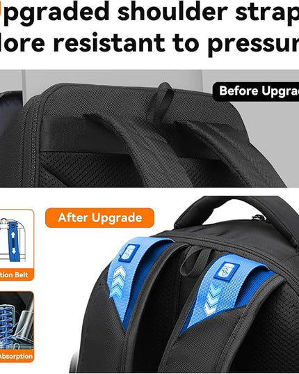 CROSSGEAR Travel Laptop Backpack Commuter Backpack Classic Backpack Water Resistant with USB Charging Hole Computer Bag Daypack for Men Women Work Daily Life,Black