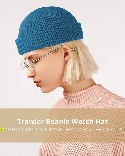SATINIOR Trawler Beanie Watch Hat Roll-up Edge Skullcap Fisherman Beanie for Women Men