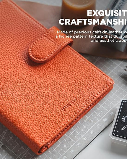 VULKIT Dual Leather Passport Wallet with Airtag Holder Slim Double Passport Holder RFID Blocking Passport Travel Wallet for Women or Men