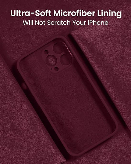 FireNova for iPhone 14 Pro Case, Silicone Upgraded [Camera Protection] Phone Case with [2 Screen Protectors], Soft Anti-Scratch Microfiber Lining Inside, 6.1 inch, Plum
