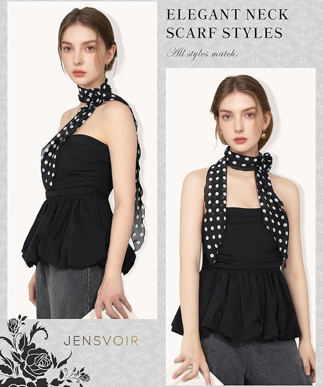 Chiffon Scarf for Women, Removable Flower Neck Scarf Light Soft Fashion Rose Scarves Versatile Headband or Hair Band