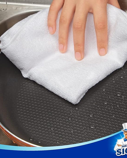 MR.SIGA Microfiber Cleaning Cloth, All-Purpose Microfiber Towels, Streak Free Cleaning Rags, Pack of 12, White, Size 32 x 32 cm(12.6 x 12.6 inch)