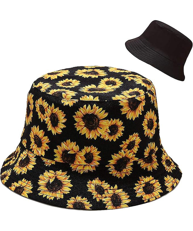 XYIYI Cute Bucket Hat Beach Fisherman Hats for Women, Reversible Double-Side-Wear