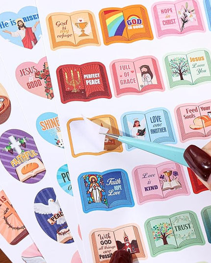 1000 PCS Bible Verse Jesus Stickers for Kids, Christian Faith Stickers for Laptop, Phone Cases, Scrapbook, Christian Easter Gifts for Kids Adults