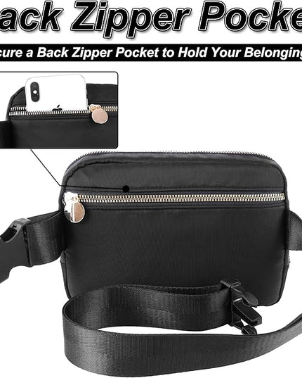 Uygafly Personalized Belt Bag for Women Girls - Fashion Mini Waist Packs with Adjustable Strap - Trendy Travel Fanny Pack Crossbody Bags with Initial Letter - Teen Gifts | Black,Black J