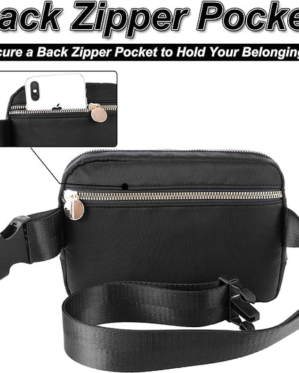 Uygafly Personalized Belt Bag for Women Girls - Fashion Mini Waist Packs with Adjustable Strap - Trendy Travel Fanny Pack Crossbody Bags with Initial Letter - Teen Gifts | Black,Black C