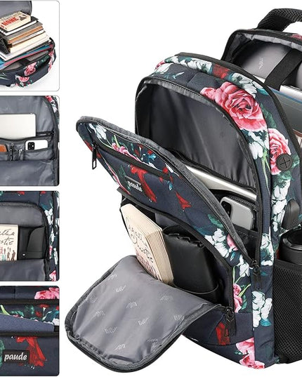 Paude Backpack for Women and Teen Girls,College Backpack Travel Laptop Bookbag for City Trip Office