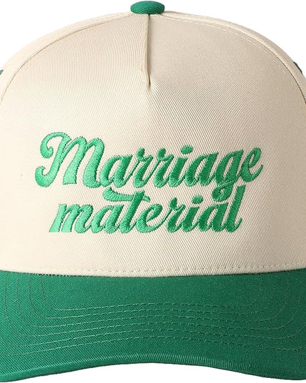 MIRMARU Two-Tone Vintage Canvas Trucker Hats for Men & Women, Adjustable Size Baseball Caps with Trendy Embroidered Design