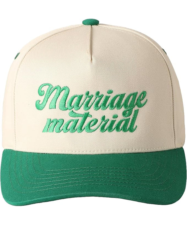 MIRMARU Two-Tone Vintage Canvas Trucker Hats for Men & Women, Adjustable Size Baseball Caps with Trendy Embroidered Design