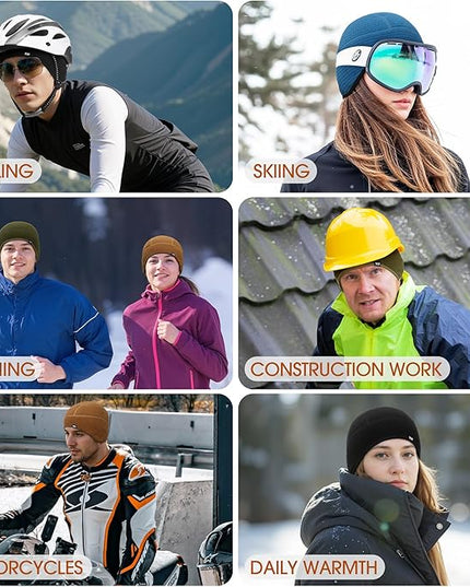Skull Cap Helmet Liner, Winter Thermal Cycling Cap for Men & Women, Lightweight Cycling Hat for Biking Running Outdoor Work