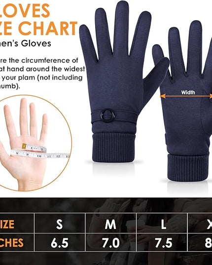 Cold Weather Womens Gloves, Winter Gloves for Women Thermal Warm Fleece Lined, Touchscreen Gloves for Christmas Gifts