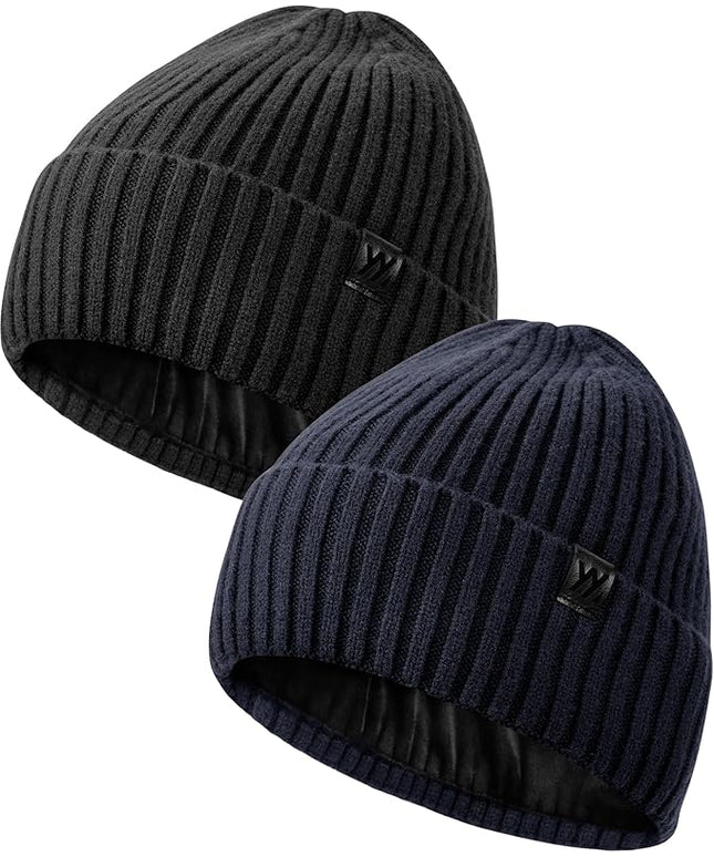 Winter Beanie Hat for Men & Women, Fleece Lined Thermal Knit Hat Ski Beanie Skull Cap Cuffed Cap for Cold Weather