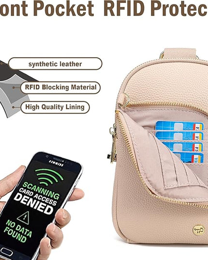 INICAT RFID Blocking Sling Bag Anti Theft Crossbody Bags Women Valentine's Day Gifts Travel Purses Vegan Leather