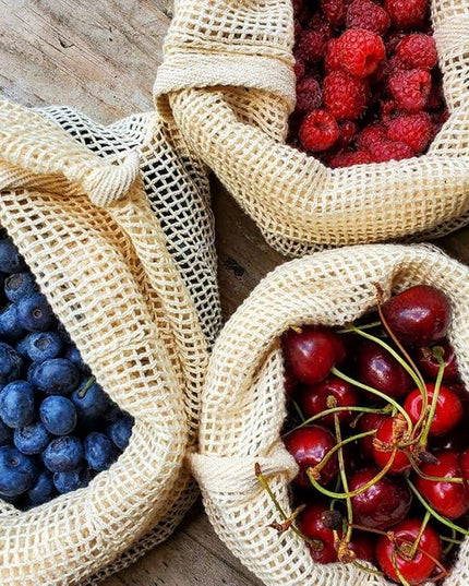 Reusable Onion Storage Bags - Organic Cotton Mesh Onion Bags with Drawstring - Washable Onion Holder Storage - Net Onion Keeper Sacks - Perfect Potato Storage Bags - Root Vegetable Sacks (3 X-Large)
