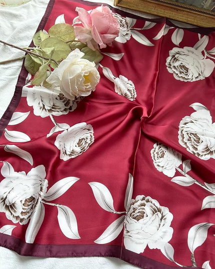Head Bandanas Scarf for Women Silk Satin Hair Scarf Lightweight Vintage Fashion Square Neck Scarves Gift