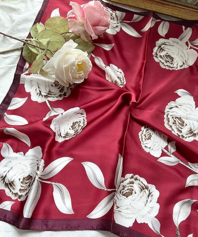 Head Bandanas Scarf for Women Silk Satin Hair Scarf Lightweight Vintage Fashion Square Neck Scarves Gift