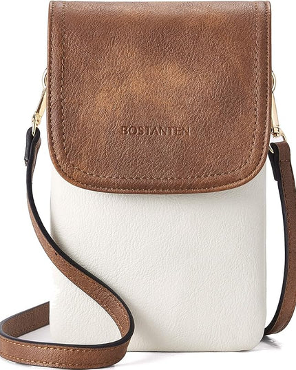 BOSTANTEN Vegan Leather Small Crossbody Bags for Women Designer Cell Phone Bag Wallet Purses Adjustable Strap