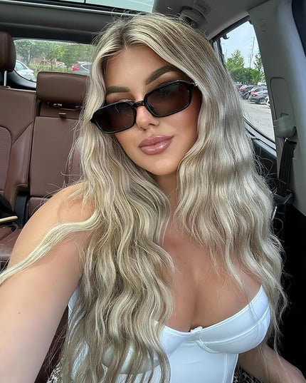 Retro Rectangle Sunglasses for Women Men Trendy Vintage Small Square Sun Glasses 90s Fashion Cute Sunnies CL010