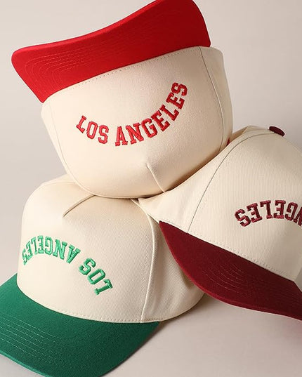 MIRMARU Two-Tone Vintage Canvas Trucker Hats for Men & Women, Adjustable Size Baseball Caps with Trendy Embroidered Design