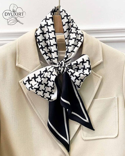 Head Scarf Purse Handle Neck Satin Hair Scarfs For Bag Lightweight Silky Long Thin Women's Fashion Scarves 59 * 5.9”
