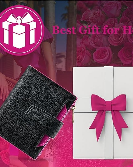 Airkit Small Wallet Women RFID Blocking Soft Leather Bifold Compact Card Holder Wallet for Women with Zipper Coin Pocket 4 ID Window
