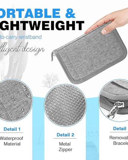 Single Passport Holder for Travel, RFID Travel Document Organizer for Women Waterproof Passport Wallet Men Portable Case for Cards, Boarding Pass, ID, Money, Tickets with Zipper