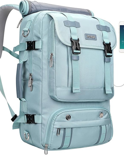 PIJUSHI Travel Backpack for Women Carry on Luggage Backpack Flight Approved Convertible Duffle Bag Fit 16 Inch Laptop(PE037 Blue)