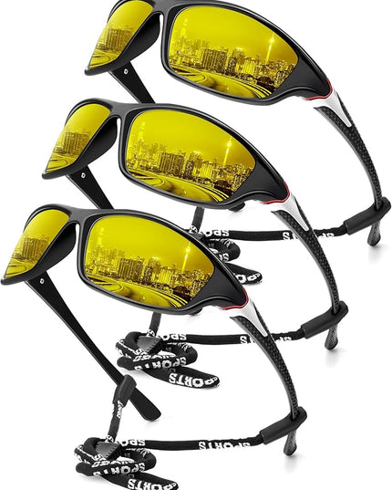 KALIYADI 4 Pack Polarized Sunglasses-Men Sports Sun-glasses: Mens Sunglasses UV Protection for Fishing Driving Cycling