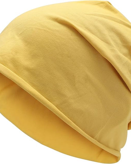 ZLYC Cotton Thin Slouchy Beanie Hat for Men Women Fashion Soft Stretch Knit Skull Cap