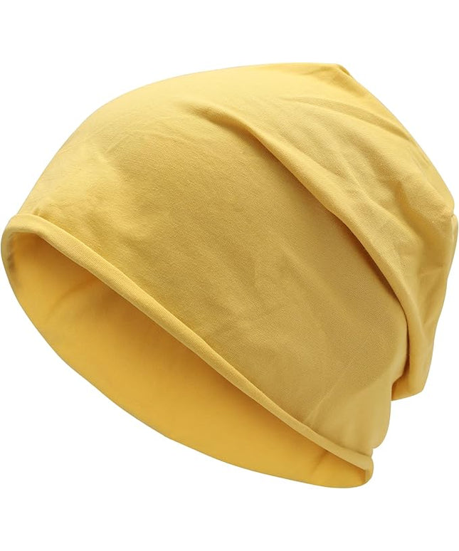 ZLYC Cotton Thin Slouchy Beanie Hat for Men Women Fashion Soft Stretch Knit Skull Cap