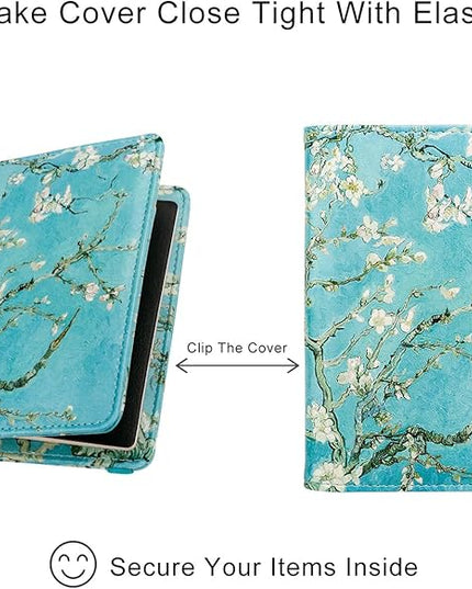 WALNEW Passport Holder for Travel, RFID Passport Cover Wallet for Women Men, PU Leather Passport Book Card Holder Case with Pen, Travelling Essentials for Flying