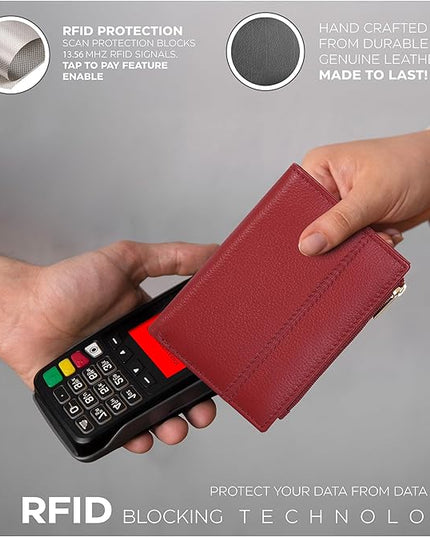 Oak Leathers Wallet For Women Full Grain Leather - Small RFID Coin Purse Credit Card & ID Holder for Ladies,Bifold Wallets for Teenager | Small, RFID, Coin Purse, for Ladies, for Teenager