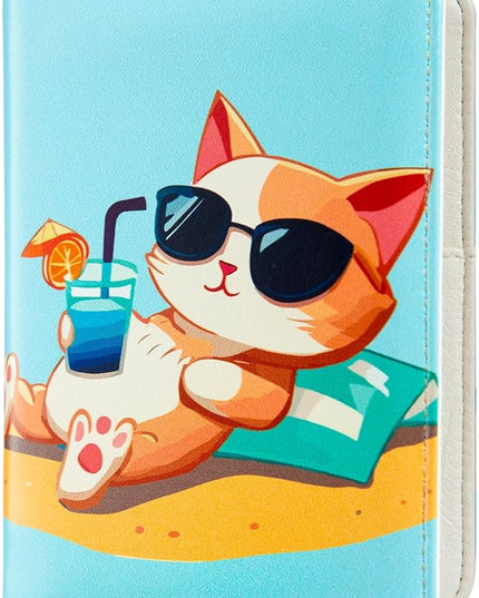 Passport Holder,Cute Passport Cover for Women Men,Travel Document Organizer Holder Boy Girl Wallet personalized Leather Rfid Passport Wallet (Cat)