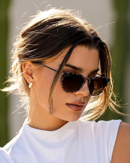 WearMe Pro Round Polarized Sunglasses for Women - UV400 Protection, Lightweight Frame, Vintage Retro Style