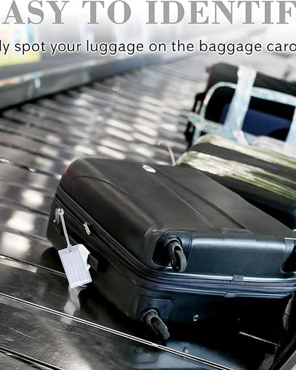 50 Pack Luggage Tags for Suitcases, Airplane Travel Essentials for Flying, International Travel Must Haves, and Luggage Accessories by Sodsay
