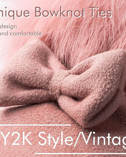Vagasi Women Touch Screen Gloves, Fleece Lined Winter Gloves for Ladies, Thermal Suede Gloves Fur Cuff for Girls Gifts