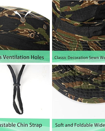 Sun Hats for Men Women Boonie Hat UPF 50+ Bucket Hat Wide Brim UV Protection Fishing Hiking Safari Outdoor Hats
