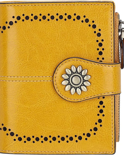 Lavemi Womens Leather Wallet Small Compact RFID Blocking Credit Card Case Purse with Zipper Pocket | Small, Compact, RFID Blocking, Zipper Pocket, Small, Compact